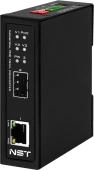Промышленный компактный медиаконвертер Gigabit Ethernet с поддержкой PoE. Порты: 1 x GE (10/100/1000Base-T) с PoE (до 30W), 1 x GE SFP (1000Base-X). Вход для резервного питания. Встроенная грозозащита. Соответствует стандартам PoE IEEE 802.3af/at. Автомат