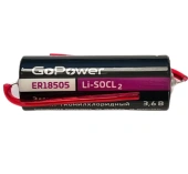 Батарейка GoPower ER18505 PK1 Li-SOCl2 3.6V с выводами