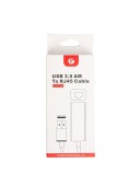 Кабель-переходник/ Кабель-переходник USB 3.0 (Am) --> LAN RJ-45 Ethernet 1000 Mbps, Aluminum Shell, VCOM <DU312M>