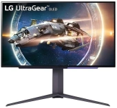 Монитор LG LCD 27GR95QE-B/ LG UltraGear 27GR95QE-B 27" OLED monitor, 2560x1440, 200cd/m2, 16:9, 0.3мс (GtG), HDMIx2, DP, Audio out, USB hub, 240Hz, 178/178, внешний БП, FreeSync Premium, HDR 10, HAS, VESA (100x100 мм)