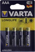 Батарейка Varta LONGLIFE LR03 AAA BL4 Alkaline 1.5V (4103) (4/96) (4 шт.)