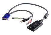 Модуль удлинителя, SVGA+KBD+MOUSE USB 2.0+AUDIO,  50 метр., для подкл. комплекта перключат. KN2124v/KN2140v/KN4124v/KN4140v, макс.разреш. 1600х1200, RJ45+HD-DB15+USB A-тип+2xMINI JACK, Female+4xMale, без Б.П.,(Virtual Media DDC2B)/ USB Virtual Media w/aud