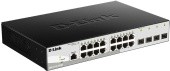 Коммутатор/ DGS-1210-20/ME/B Managed L2 Metro Ethernet Switch 16x1000Base-T, 4x1000Base-X SFP, Surge 6KV, CLI, RJ45 Console, RPS, Dying Gasp