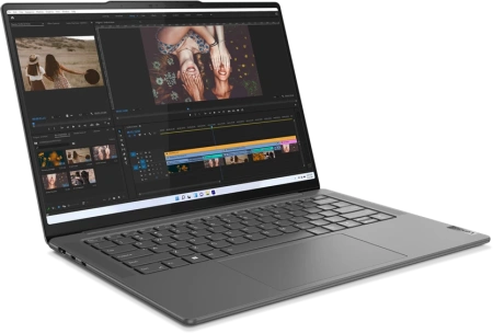 Ноутбук/ Lenovo Yoga Pro 7 14AHP9 14.5"(3072x1920 IPS)/AMD Ryzen 7 8845HS(3.8Ghz)/16384Mb/1024SSDGb/noDVD/Int:AMD Radeon 780M/Cam/BT/WiFi/73WHr/war 1y/1.49kg/luna grey/Win11Home + 140W, RU kbd недорого