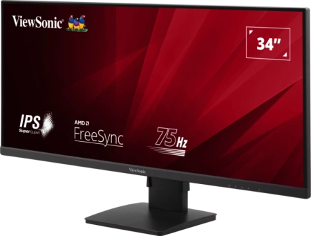 ViewSonic 34" VA3456-MHDJ IPS, 3440x1440, 4ms, 420cd/m2, 178°/178°, 4000:1, 50Mln:1, 75Hz, HDMI*2, DP, колонки, HDR10, Frameless, HAS, Tilt, Swivel, A дешево