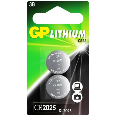 Литиевая дисковая батарейка GP Lithium CR2025 - 2 шт. в блистере в Москве