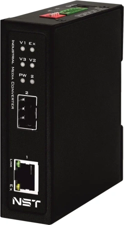 Промышленный компактный медиаконвертер Gigabit Ethernet. Порты: 1 x GE (10/100/1000Base-T), 1 x GE SFP (1000Base-X). Вход для резервного питания. Встроенная грозозащита. Питание DC12-36V (5W). БП в комплект НЕ входит. Размеры (ШхВхГ): 30x90x120мм. Монтаж недорого