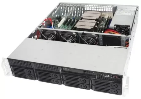 Серверный корпус/ 2U rackmount, ATX, Micro-ATX and Mini-ITX mb, 8x3.5''HS SATA/SAS 6G (SATA conn on BP) + 2x3.5" int. HDD bays, 550W CRPS PSU(1+1) / 21" depth chassis (rails & power cord not included) недорого