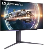 Монитор LG LCD 27GR95QE-B/ LG UltraGear 27GR95QE-B 27" OLED monitor, 2560x1440, 200cd/m2, 16:9, 0.3мс (GtG), HDMIx2, DP, Audio out, USB hub, 240Hz, 178/178, внешний БП, FreeSync Premium, HDR 10, HAS, VESA (100x100 мм)