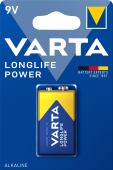 Батарейка Varta LONGLIFE POWER (HIGH ENERGY) Крона 6LR61 BL1 Alkaline 9V (4922) (1/10/50) (1 шт.)