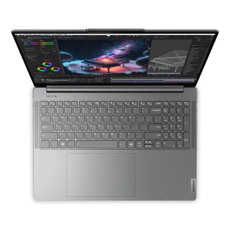 Ноутбук/ Lenovo Yoga Pro 9 16IMH9 16"(3200x2000 mini LED)/Touch/Intel Core Ultra 9 185H(2.3Ghz)/65536Mb/1024SSDGb/noDVD/Ext:nVidia GeForce RTX4070(8192Mb)/Cam/BT/WiFi/84WHr/war 1y/2.05kg/luna grey/Win11Home + 170W, RU kbd дешево