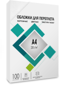 Обложки для переплета А4 "кожа" белые 100 шт, ГЕЛЕОС [CCA4W] Обложки А4 "кожа" белые 100 шт.