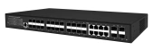 Управляемый L3 коммутатор Gigabit Ethernet на 16xGE SFP + 8xGE Combo (RJ45 + SFP) + 4x10G SFP+ Uplink. Порты: 16 x GE SFP (1000Base-X) + 8 x GE Combo Port (RJ45 + SFP) + 4 x 10G SFP+ Uplink, Консольный порт, Уровень управления L3 (Full managed), Поддержка