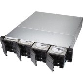 Сетевое хранилище без дисков/ ENTERPRISE QNAP TS-h1886XU-RP-R2-D1622-32G QuTS hero NAS 12-bay 3.5 "/ 2.5", 6-bay 2.5 ", 2 x 10 GbE SFP + rackmount, 2 power supplies. Intel Xeon D-1622 2.6 GHz (3,2 GHz), 32 GB DDR4 ECC. W/o RAIL-B02