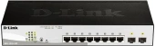 Коммутатор/ DGS-1210-10P/FL Managed L2 Switch 8x1000Base-T PoE, 2x1000Base-X SFP, PoE Budget 65W, Surge 6KV, CLI