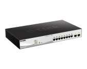 Коммутатор/ Smart L2 Switch 8х1000Base-T PoE, 2х1000Base-X SFP, PoE Budget 130W, Compact CLI