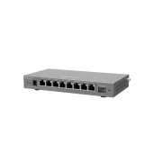 Ruijie Reyee Desktop 9-port cloud management router , including 8 gigabit electrical ports and 1 gigabit SFP port , supports 1 WAN port , 5 LAN ports , and 3 LAN /WAN ports ; a maximum of 200 concurre