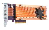 QNAP QM2-4S-240 Quad M.2 SATA SSD expansion card; supports up to four M.2 2280 formfactor M.2 SATA SSDs; PCIe Gen2 x4 host interface; Low-profile brac