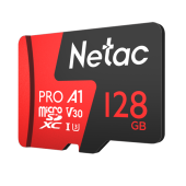 Netac P500 Extreme PRO 128GB MicroSDXC V30/A1/C10 up to 100MB/s, retail pack card only