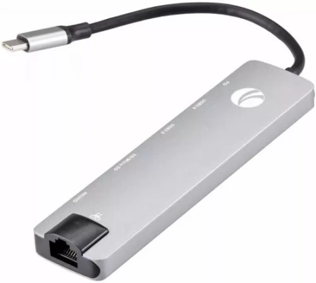 Aдаптер/ Aдаптер Type-Cm -->HDMI A(f) 4K@30Hz+USB3.0+USB2.0+RJ45+TF+CD+PD,VCOM, Alum Shell, VCOM<CU4351> недорого