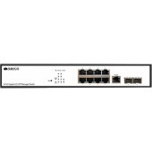 Managed L2 Switch 8x1000Base-T, 2x1000Base-X SFP, RJ45 Console, 19" w/brackets