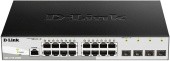 Коммутатор/ DGS-1210-20/ME/B Managed L2 Metro Ethernet Switch 16x1000Base-T, 4x1000Base-X SFP, Surge 6KV, CLI, RJ45 Console, RPS, Dying Gasp