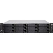 Enterprise QNAP TS-h1283XU-RP-E2236-128G 12-Bay NAS( 12x2.5"/3.5" SATA HDD/SSD), Intel Xeon E-2236 6-core 3.4 GHz (up to 4.8 GHz), 128 GB ECC DDR4 (4 