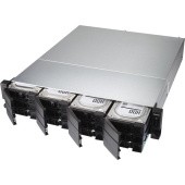 Enterprise QNAP TS-h1283XU-RP-E2236-128G 12-Bay NAS( 12x2.5"/3.5" SATA HDD/SSD), Intel Xeon E-2236 6-core 3.4 GHz (up to 4.8 GHz), 128 GB ECC DDR4 (4 