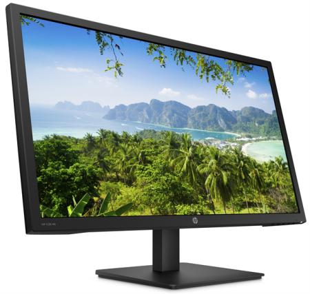 HP V28 27.9" Monitor 3840x2160 4K, TN, 16:9, 300 cd/m2, 1000:1, 1ms, 170°/160°, DP, 2xHDMI, FreeSync, 60 Hz, tilt, Black дешево
