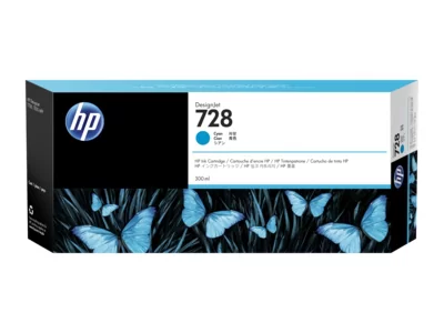 HP 728, Струйный картридж DesignJet, 300 мл, Голубой