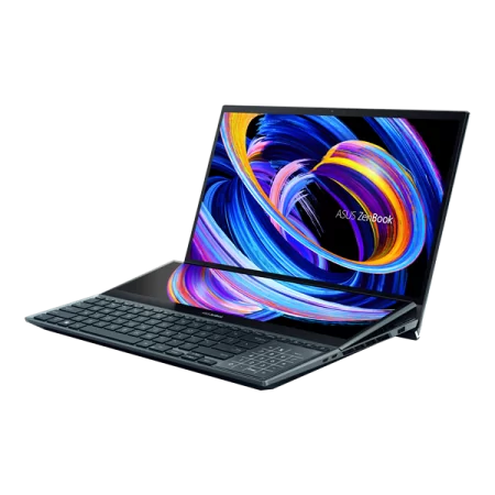 ASUS Zenbook Pro Duo UX582HM-H2069 Core i7-11800H/16Gb DDR4/1Tb SSD/OLED Touch 15,6" 3840x2160/GeForce RTX 3060 6Gb/WiFi6/BT/Cam/No OS/8CELL 92WH,SLEEVE,STYLUS,PALMREST,STAND/CELESTIAL BlUE/RU_EN_Keyb на заказ