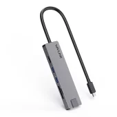 Docking Station WAVLINK USB-C Travel Mini/100W PowerDelivery/ 1xUSB3.0/1xUSB2.0/1xHDMI 4K 30HZ/1xGigabit LAN/SD/Micro SD Card Reader