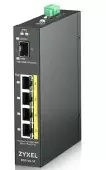 Коммутатор/ ZYXEL RGS100-5P, 5 Port unmanaged PoE Switch, 120 Watt PoE, DIN Rail, IP30, 12-58V DC