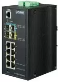 коммутатор/ PLANET IP30 Industrial L2+/L4 8-Port 1000T 802.3at PoE+ 4-port 100/1000X SFP Full Managed Switch (-40 to 75 C, dual redundant power input on 48~56VDC terminal block, DIDO, ERPS Ring Supported, 1588)