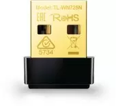 Адаптер Wi-Fi/ 150Mbps Wireless N Nano USB Adapter, Nano Size, Realtek, 2.4GHz, 802.11n/g/b, QSS button, autorun utility