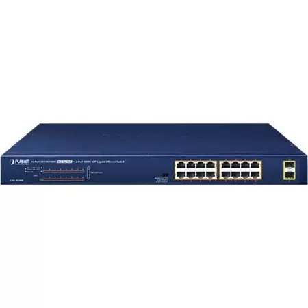 коммутатор/ PLANET GSW-1820HP 16-Port 10/100/1000T 802.3at PoE + 2-Port 1000X SFP Ethernet Switch (240W PoE Budget, Standard/VLAN/Extend mode) недорого