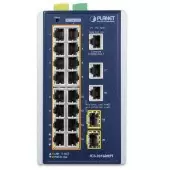 коммутатор/ PLANET IP30 Industrial L2+/L4 16-Port 1000T 802.3at PoE+ 2-Port 1000T + 2-port 100/1000X SFP Full Managed Switch (-40 to 75 C, dual redundant power input on 48~56VDC terminal block, DIDO, ERPS Ring Supported, 1588)