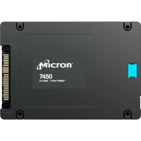 Micron SSD 7450 MAX, 1600GB, U.3(2.5" 15mm), NVMe, PCIe 4.0 x4, 3D TLC, R/W 6800/2700MB/s, IOPs 800 000/250 000, TBW 8700, DWPD 3 (12 мес.) недорого