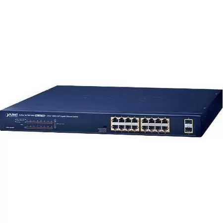 коммутатор/ PLANET GSW-1820HP 16-Port 10/100/1000T 802.3at PoE + 2-Port 1000X SFP Ethernet Switch (240W PoE Budget, Standard/VLAN/Extend mode) в Москве