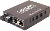 Медиаконвертер/ OSNOVO Медиаконвертер FE, 2*10/100Base-T, 1 оптический порт (SC, tx1310нм/rx1550нм) 100Base-FX, до 20 км