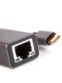 Кабель-переходник/ Кабель-переходник USB 3.1 Type-C -->RJ-45 1000Mbps Ethernet, Aluminum Shell, 0.15м VCOM <DU320M>
