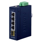 коммутатор/ PLANET IGS-510TF IP30 Compact size 4-Port 10/100/1000T + 1-Port 100/1000X SFP Gigabit Ethernet Switch (-40~75 degrees C, dual 9~48V DC/24V AC)