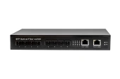 Коммутатор Gigabit Ethernet на 8 SFP + 2 RJ45 портов. Порты: 8 x GE SFP (1000Base-FX), 2 x GE (10/100/1000Base-T). В комплекте БП DC12V (2A). Размеры (ШхВхГ): 225 х 35 х 105мм. Рабочая температура: -10…+55°С.