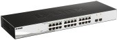 Коммутатор/ DGS-1210-26/FL Managed L2 Switch 24x1000Base-T, 2x1000Base-X SFP, Surge 6KV, CLI