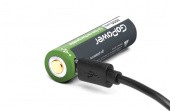 Аккумулятор Li-ion GoPower 18650 3.7V 3000mAh с защитой + USB (1/10/100)