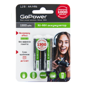 Аккумулятор бытовой GoPower HR6 AA BL2 NI-MH 1300mAh (2/20/240) блистер (2 шт.)